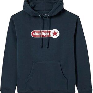 Dua Lipa Official Merch Graphic Logo Pullover Hoodie Navy Women’s Size Small